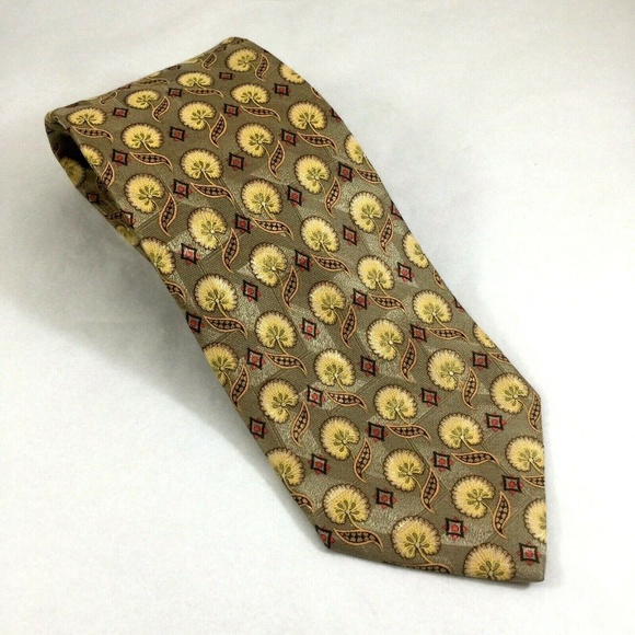 Ermenegildo Zegna Other - Ermenegildo Zegna Yellow Gold Floral Tie 100% Silk